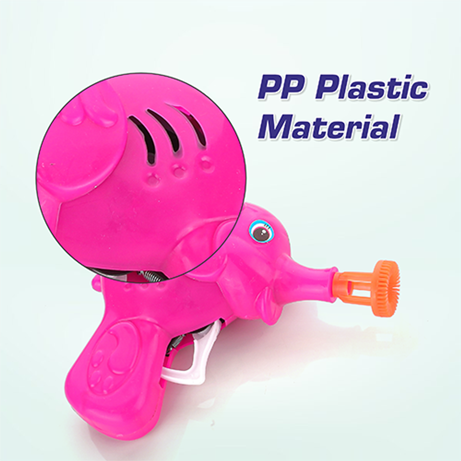 Aditi Toys Elephant Bubble Gun Toy for Kids with 100 ml Bubble Liquid Bottle, Toy Bubble Maker-Pink