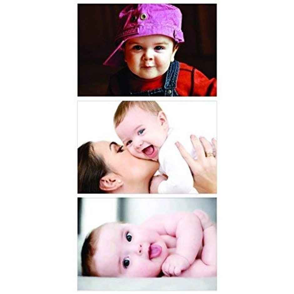 Paper Plane Design New Born Cute Baby Smiling Baby Wall Posters | Set Of 3 | Size 12 x 18 Inch- D62