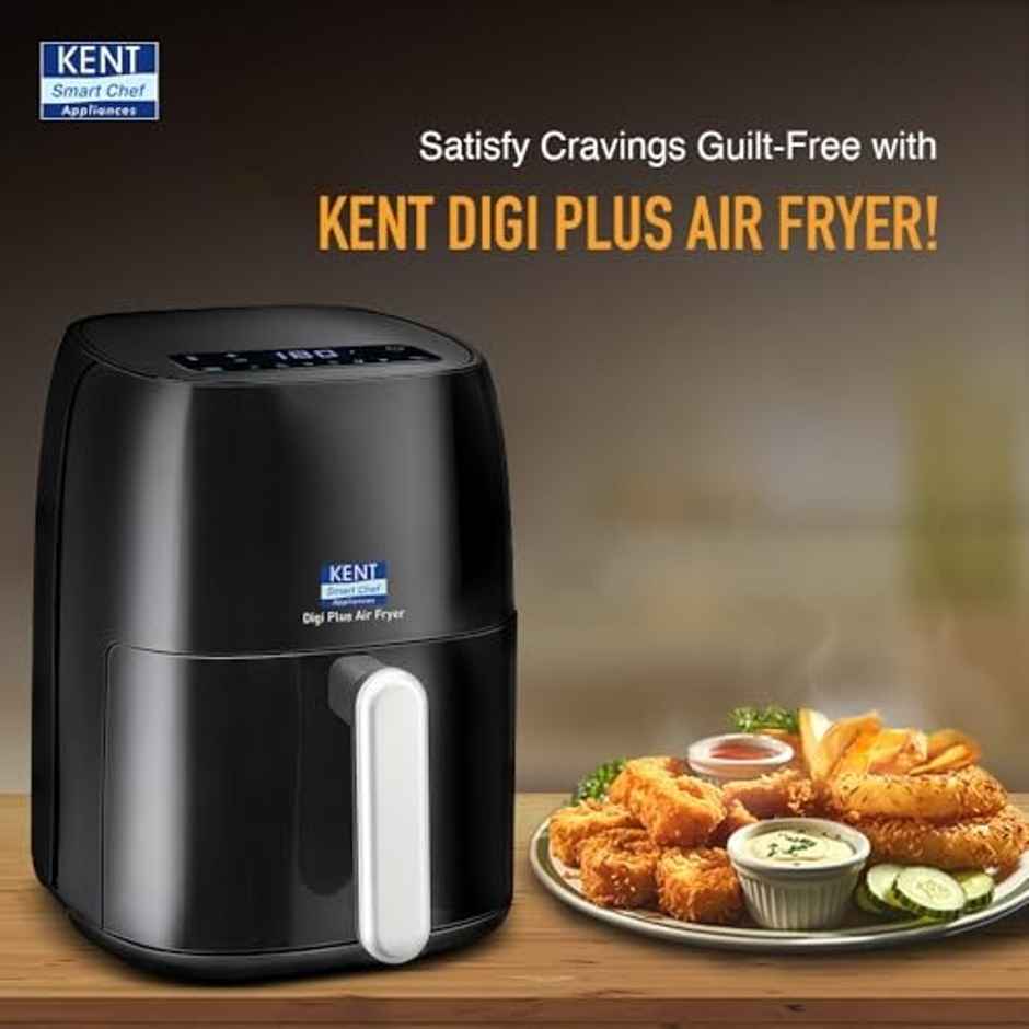 Kent Digi Plus Digital Air Fryer | 4 Litre | 1300 W | Black
