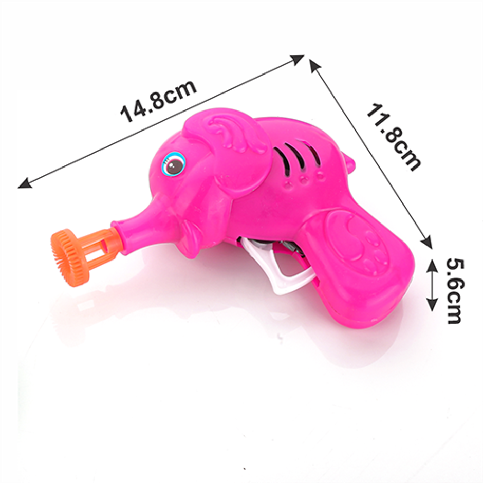 Aditi Toys Elephant Bubble Gun Toy for Kids with 100 ml Bubble Liquid Bottle, Toy Bubble Maker-Pink
