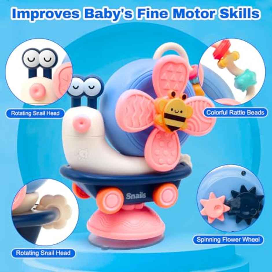 Storio 5-In-1 Suction Spinster Windmill Toy | Blue