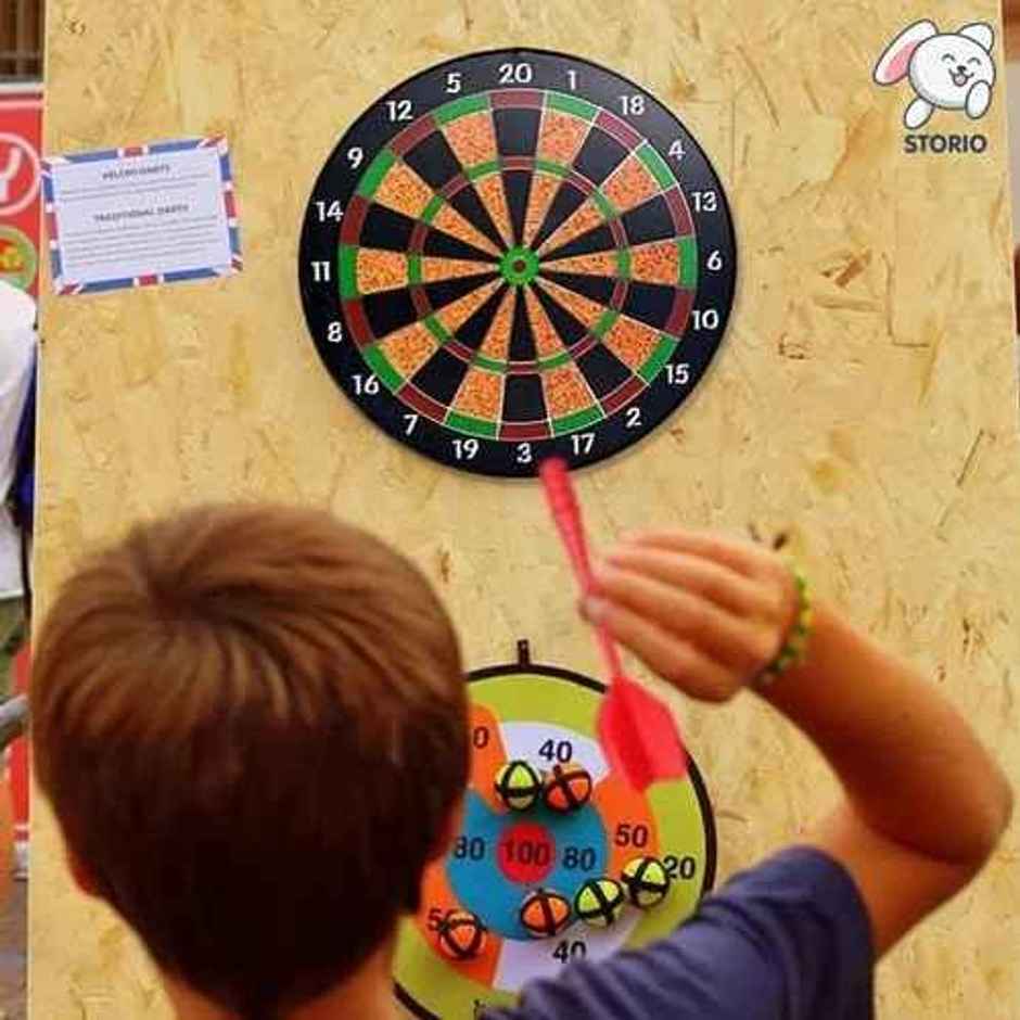 Storio Magnetic Dart Board | Safe Indoor Outdoor Dart Game - 15 inch