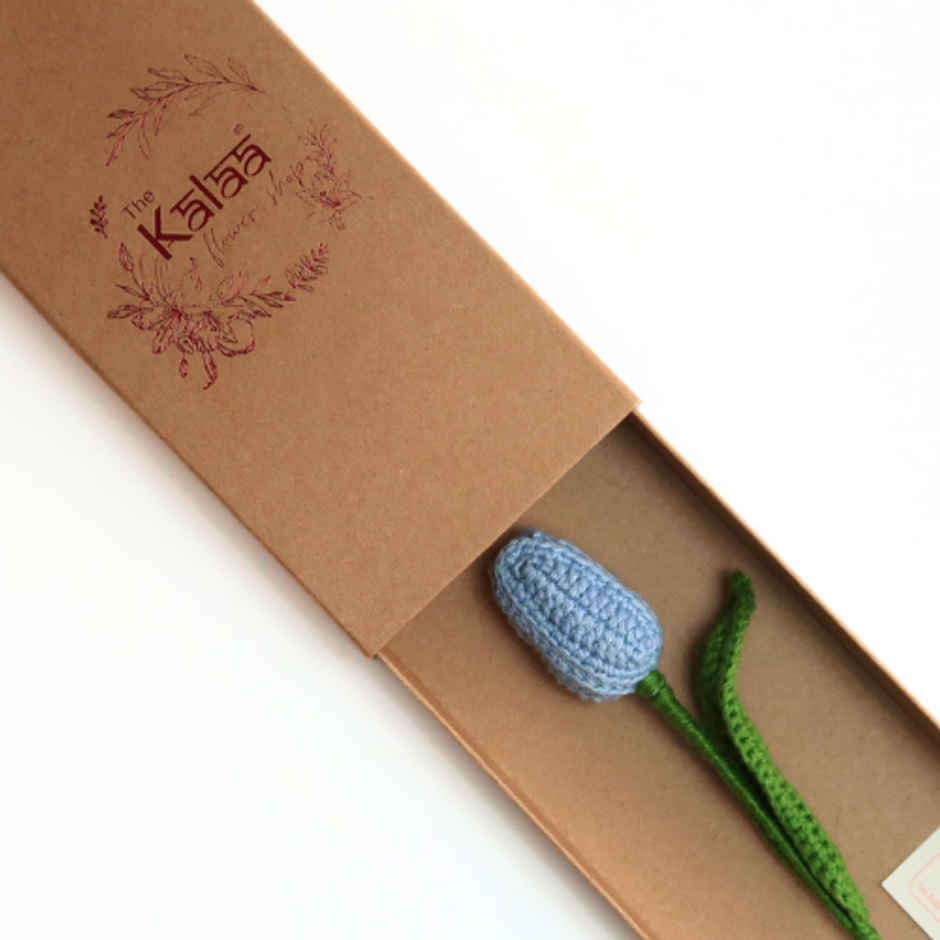 Handcrafted Crochet Solo Tulip Gift Box | The Kalaa Store