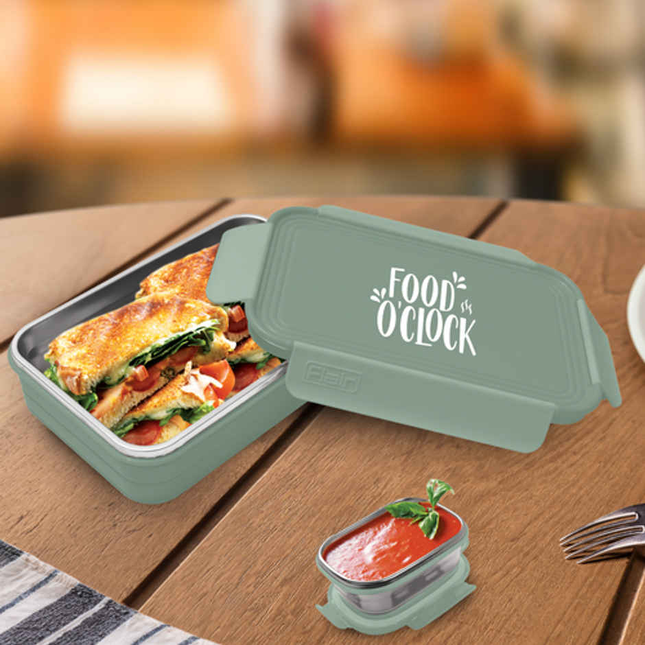 FLAIR Trendy DLX Insulated Lunch Box Large 900 ML (Green)