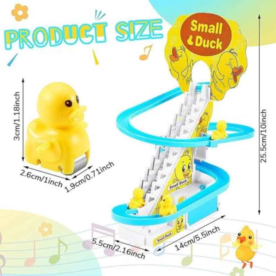 Storio Duck Slide Track Set | Stair Climbing Ducklings Toy