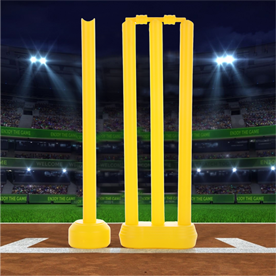 Aditi Toys Small Cricket Stumps Kit - 4 Stumps, 2 Stands & Bails for Kids, Indoor & Outdoor, 5Y+