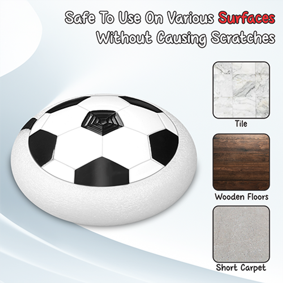 Aditi Toys Air Hover Soccer Light-Up Floating Ball with Soft Foam Bumper Indoor/Outdoor-Age 3+,White