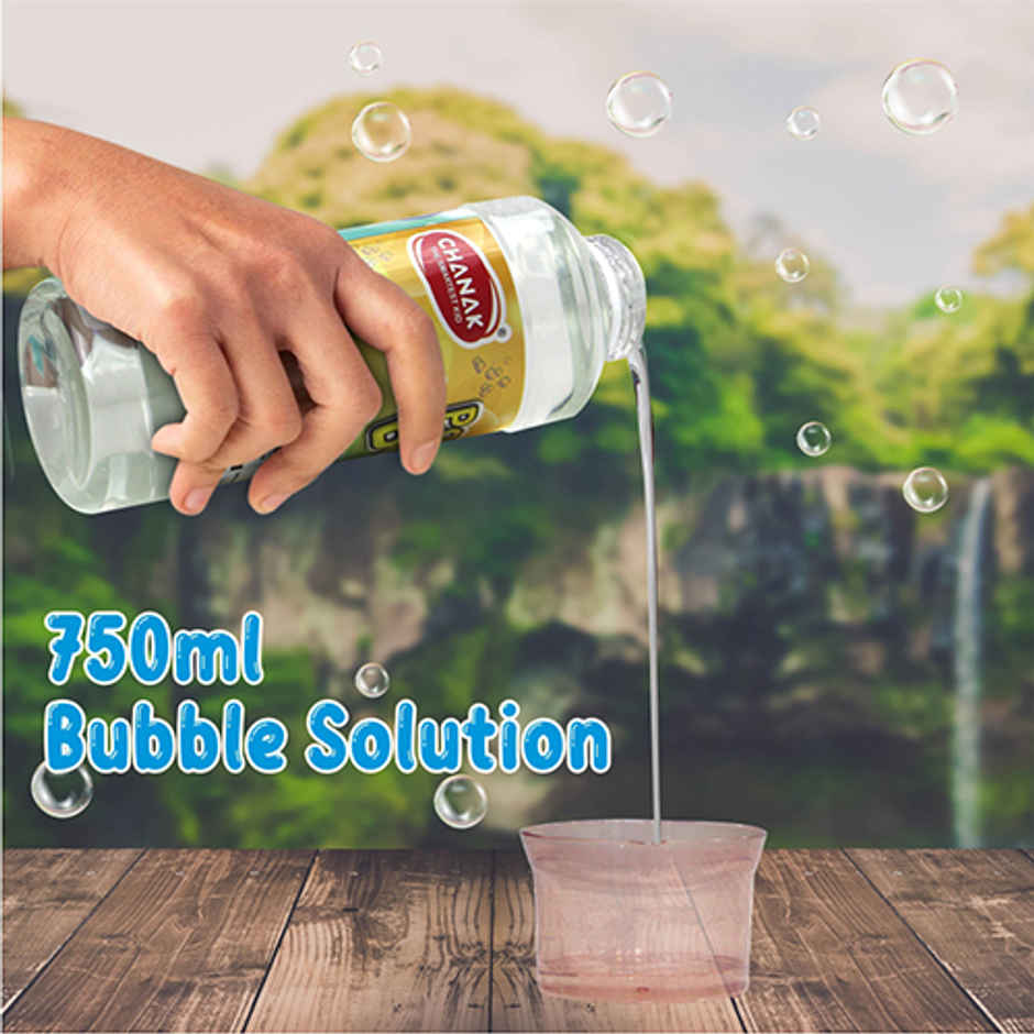 Aditi Toys 750ml Colourful Bubble Liquid Solution Bottle Refill for Guns & Cameras -Age 3+