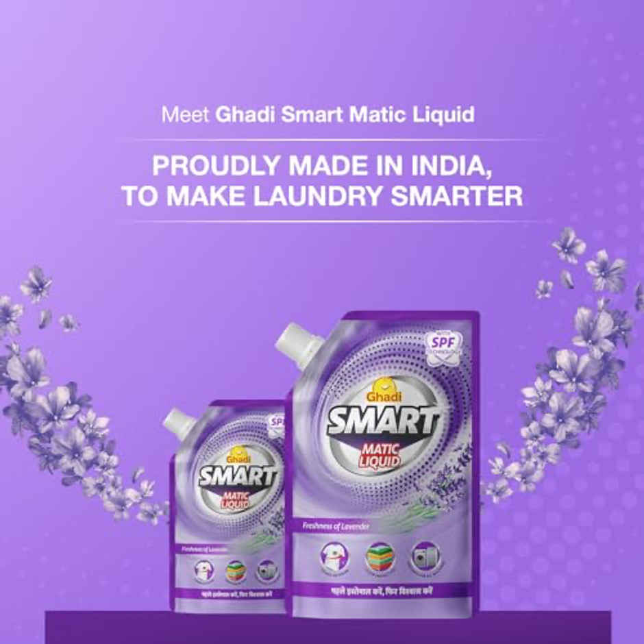 Ghadi Smart Matic Liquid Detergent Lavender Fragrance