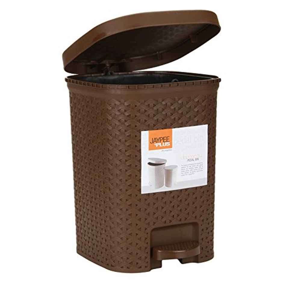 Jaypee Plus Dispose All Square Dustbin With Removable Plastic Bucket For Home, Kitchen 7 L, Brown