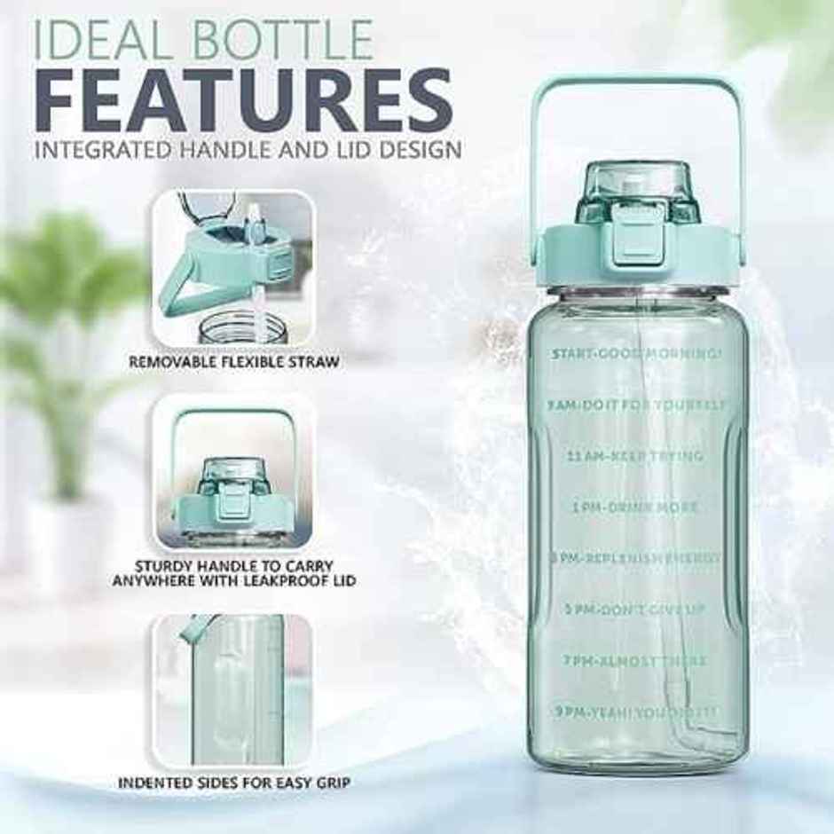 ReeQ Premium Motivational Time Mark Water Bottle | Light Green