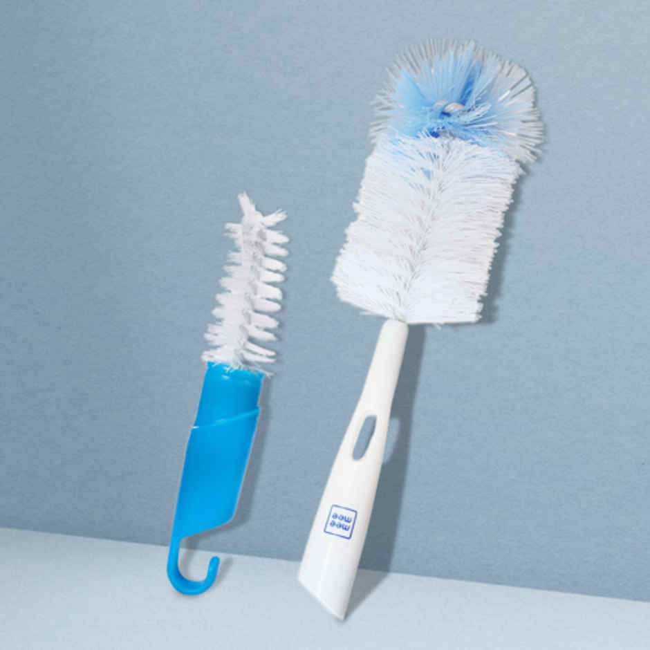 Mee Mee Bottle and Nipple Cleaning Brush with 360-degree Rotary Handle | Blue