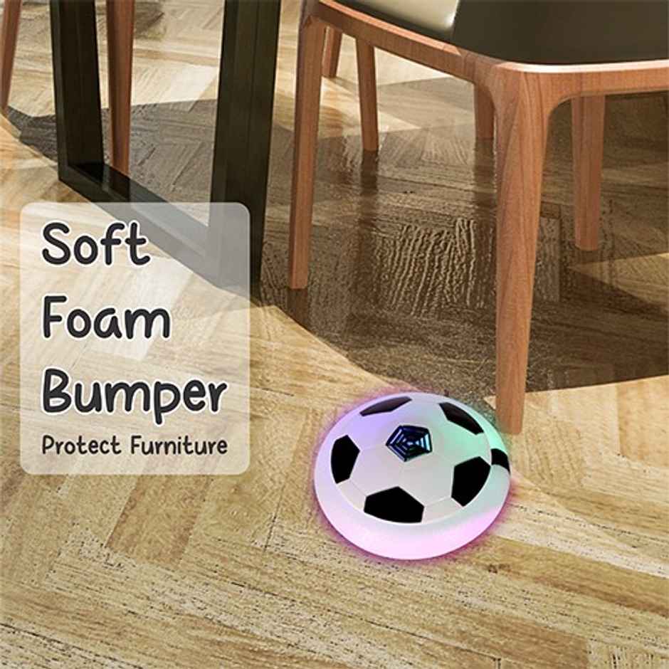 Aditi Toys Air Hover Soccer Light-Up Floating Ball with Soft Foam Bumper Indoor/Outdoor-Age 3+,White