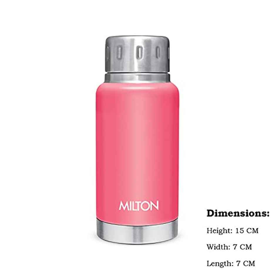 Milton Elfin 160 Thermosteel Bottle | 160 ml Water Bottles | 24 Hours Hot And Cold | Pink