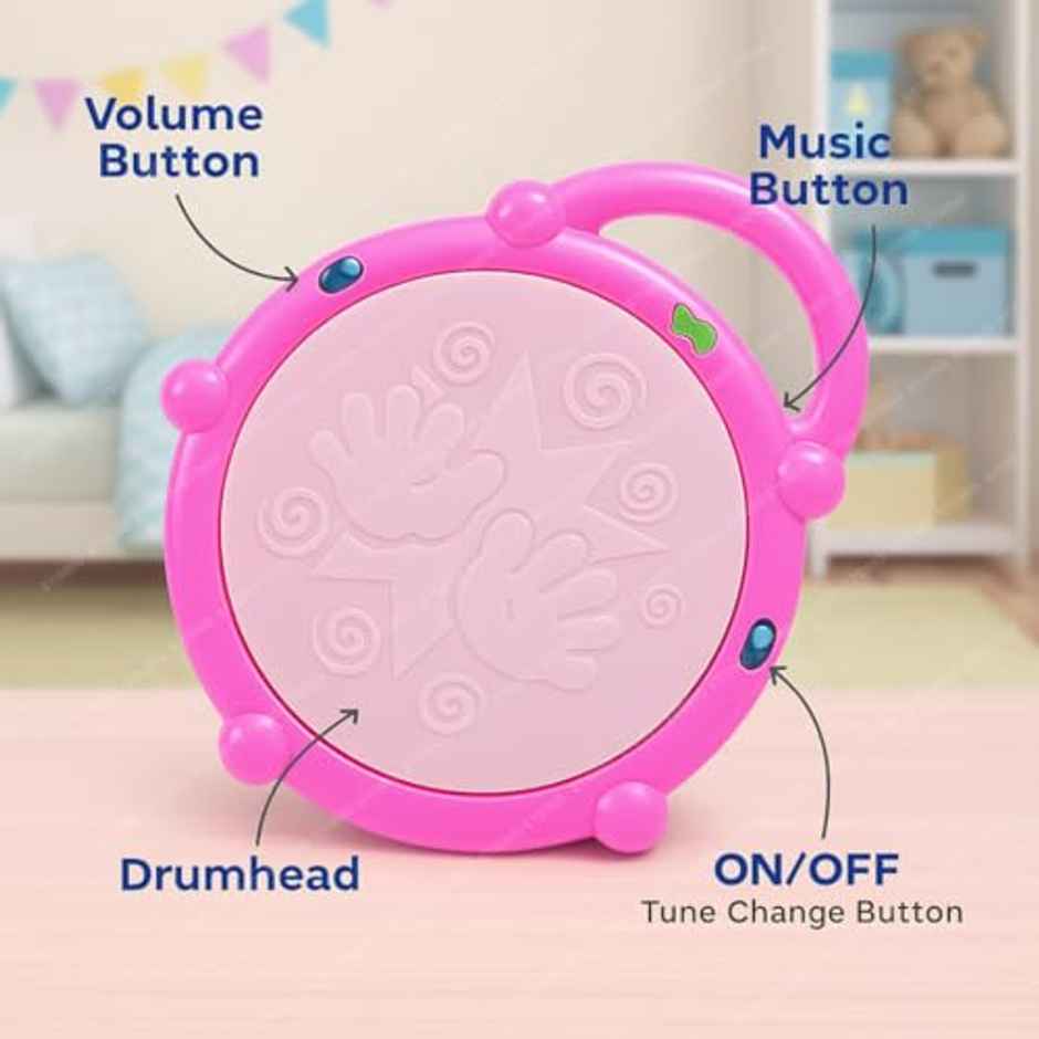 Storio Flash Drum Toy For Kids with 2 Mallets | Princess