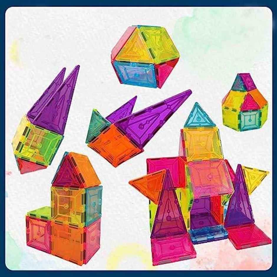 Wembley Magnetic Tiles Building Blocks For Kids Creative Learning Educational Brain Toys - 28 Pcs