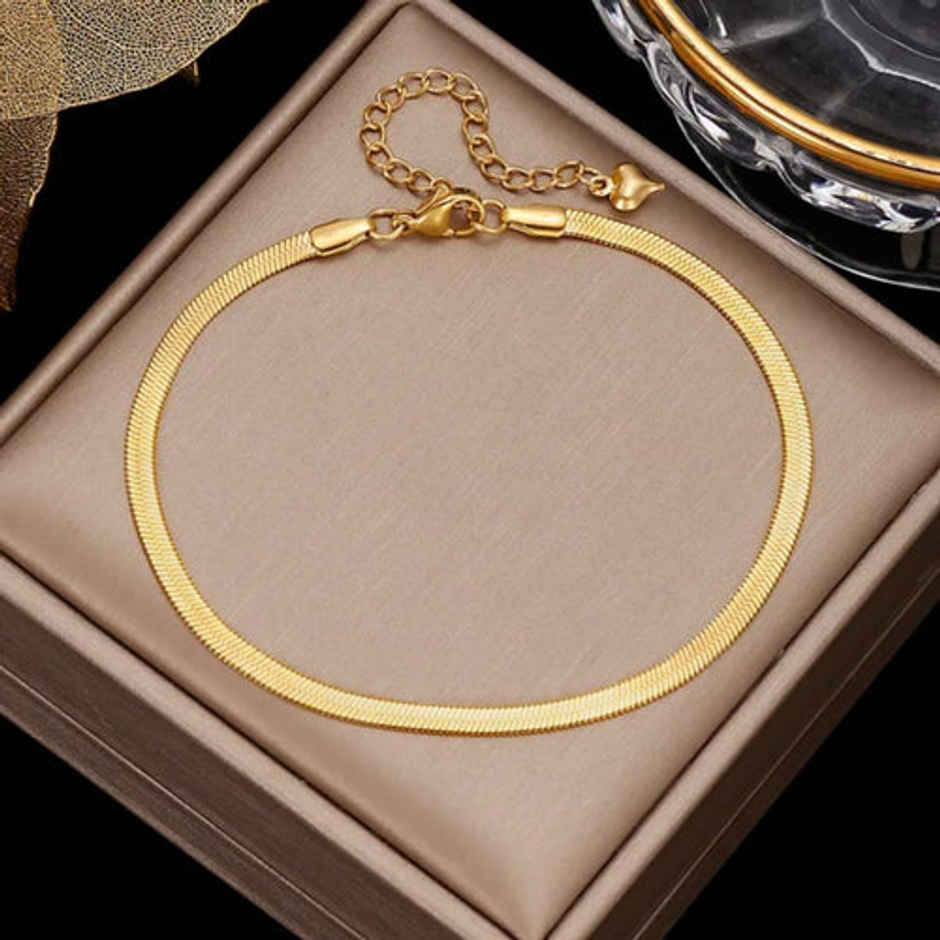 Estailo Fashion Gilded Aura Anklet for Women | Stylish Lightweight Statement Jewellery | A0000008