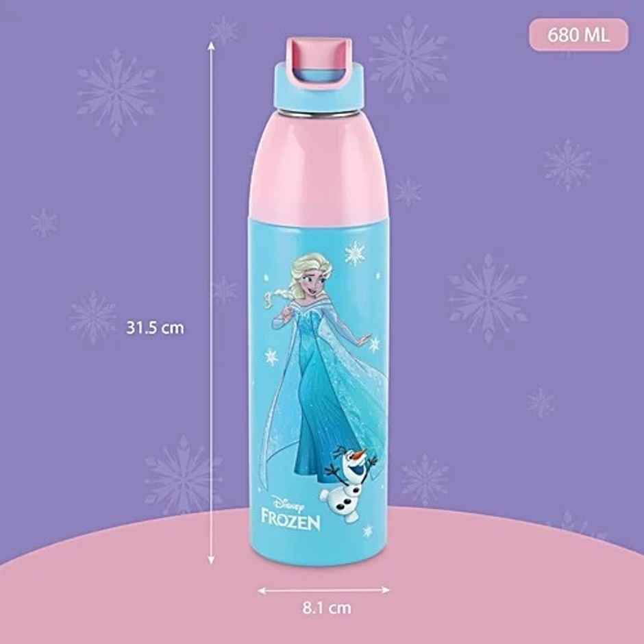 CELLO Kidzbee Uranus 600 Frosted Fun Print Water Bottle 680ml, Light Blue | Leakproof