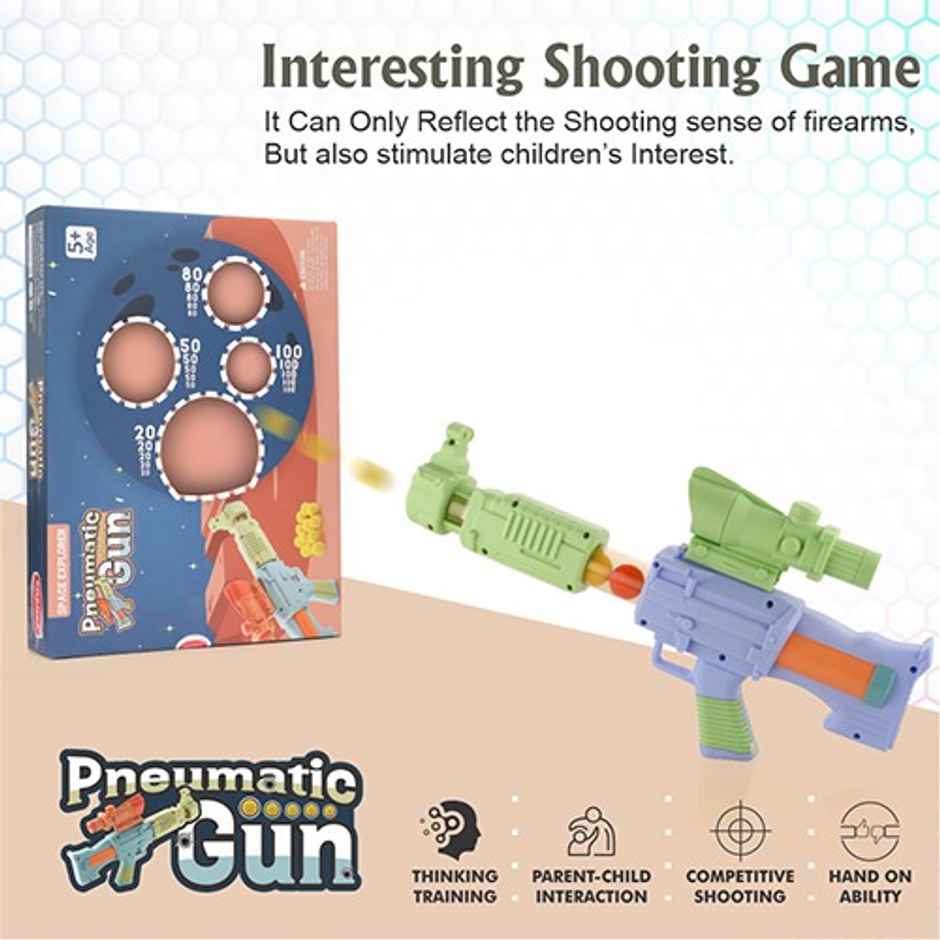 Aditi Toys Space Explorer Pneumatic Gun Include 24 Soft Foam Ball, Indoor/Outdoor, Above 5+, |Green