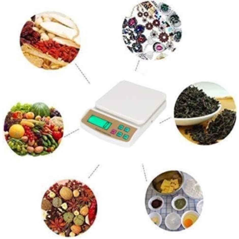 Desidiya Digital Kitchen Scale SF-400A - 10kg Weight Machine with Backlit LCD Display | Kitchen Use
