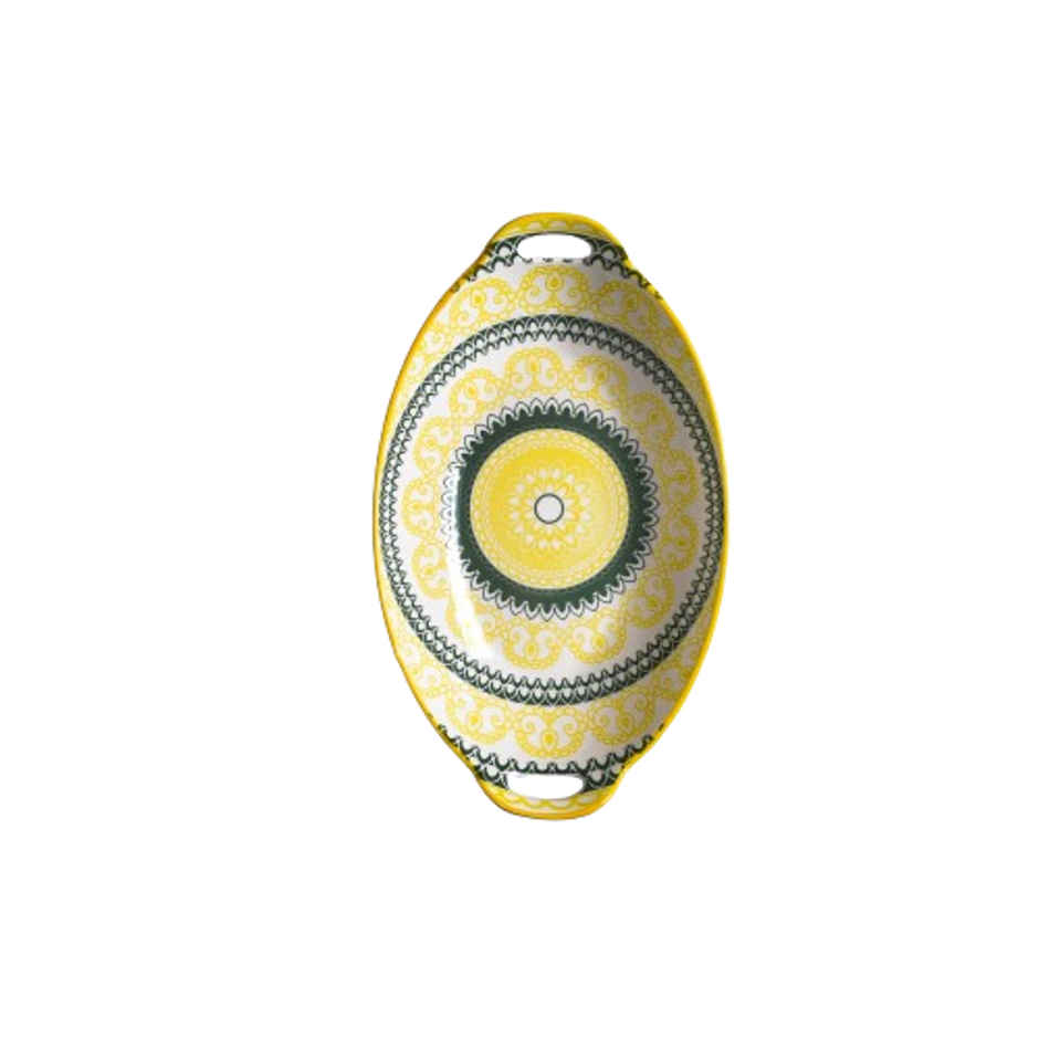 Nestasia Mandala Long Dish - Yellow