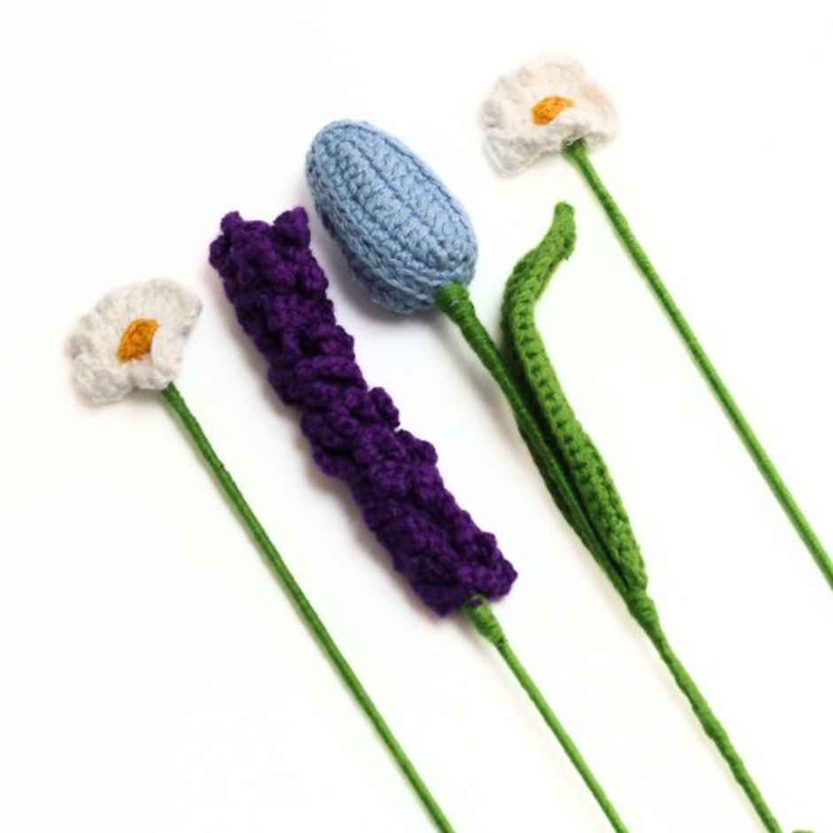 Handcrafted Crochet Assorted Flowers Gift Box | The Kalaa Store