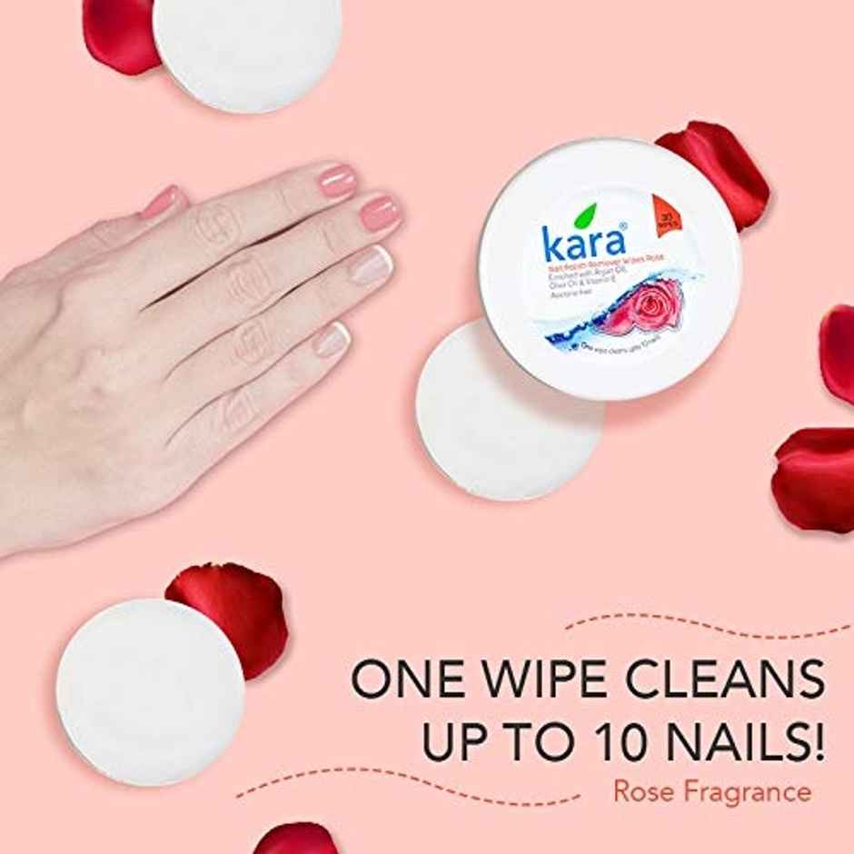 Kara Nail Polish Remover Wipes Rose 30pulls