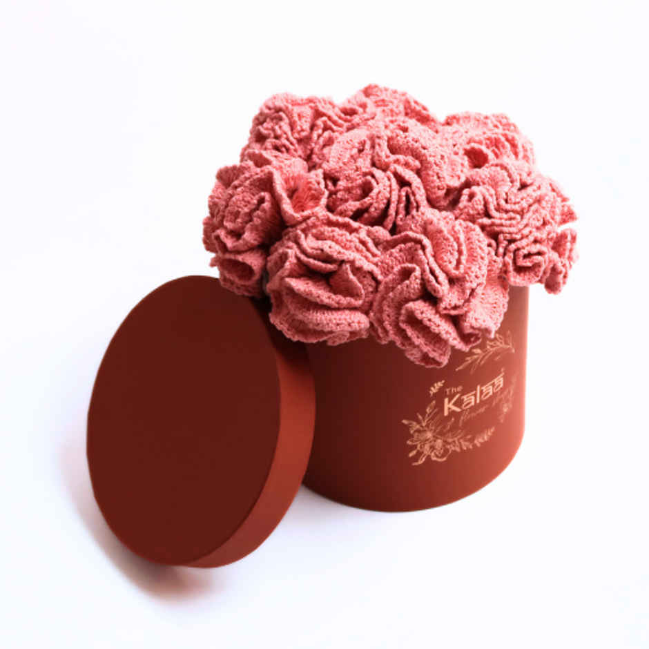 Handcrafted Crochet Carnations Flower Box | The Kalaa Store