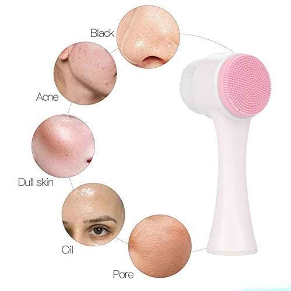 Bronson Professional 2 In 1 Soft Bristles Face Cleansing Brush | Color May Vary