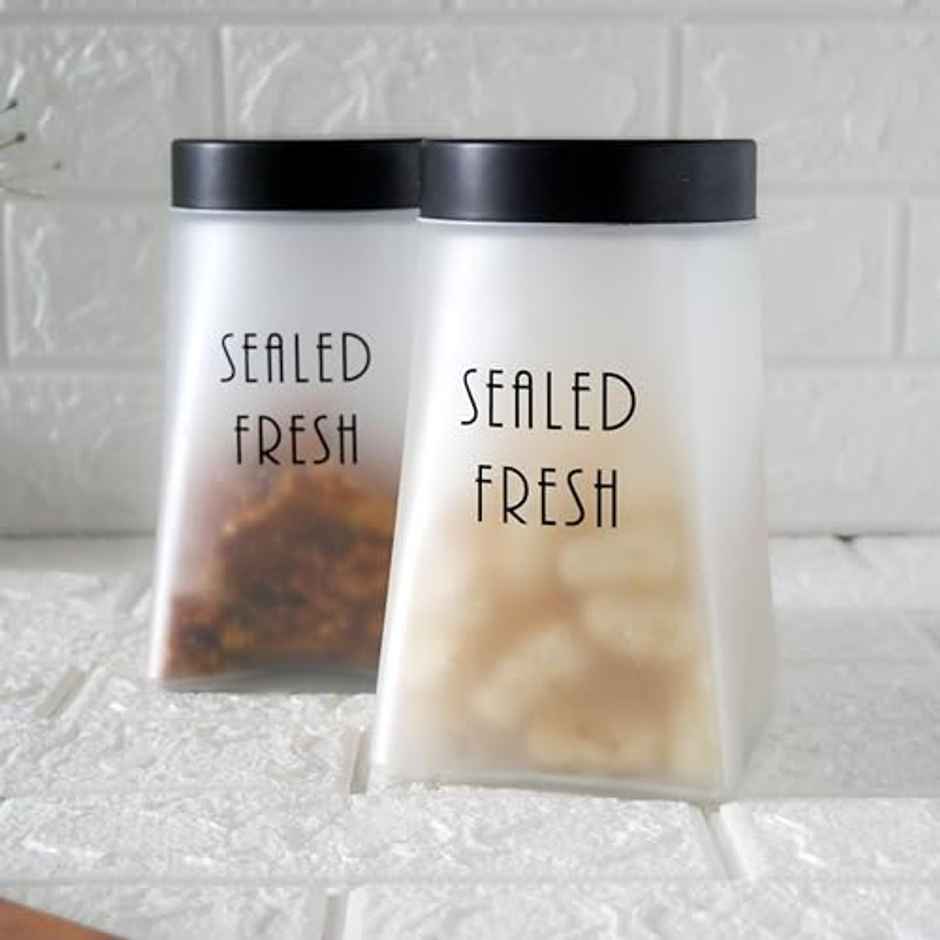 Femora Frost Kitchen Storage Jar | Squre Jars | Airtight Steel Lid | 1500 ml | Pack Of 1