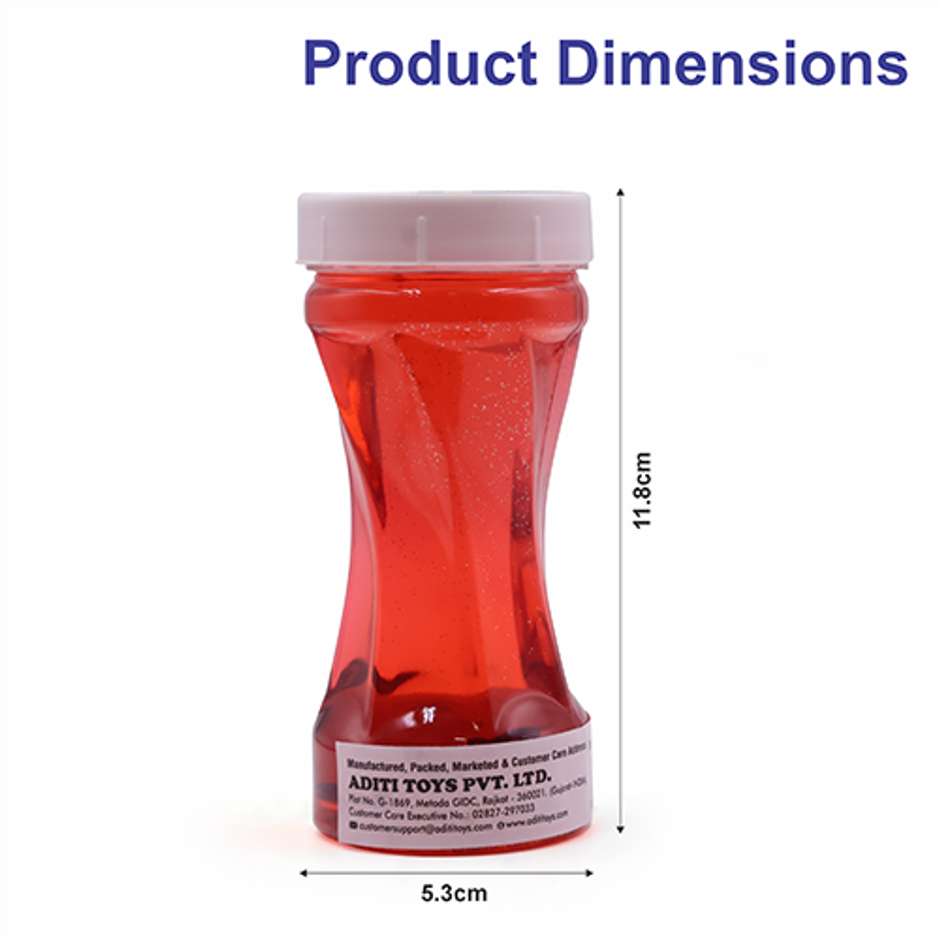 Aditi Toys Glitter Scented Slime Kit, Soft, Non-Sticky, Non-Toxic, Age 5+ | Red