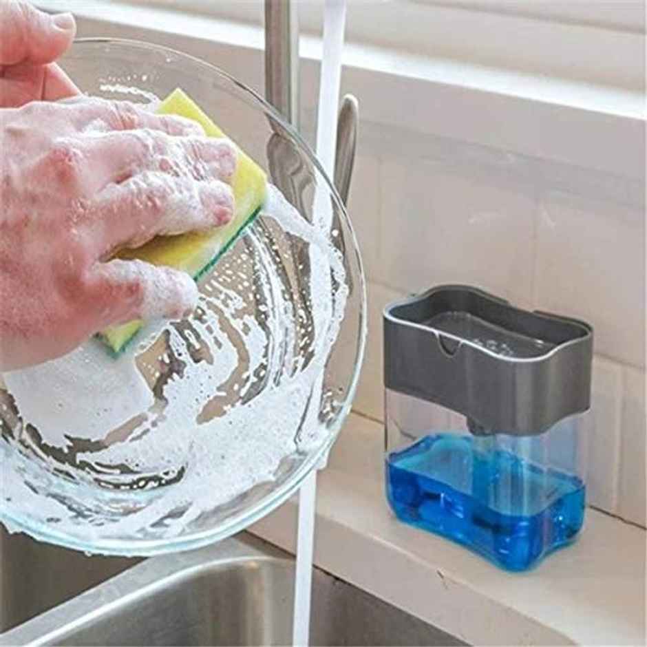 Daluci 2-In-1 Soap Dispenser For Dishwasher Liquid with Pump and Sponge | Multi Color