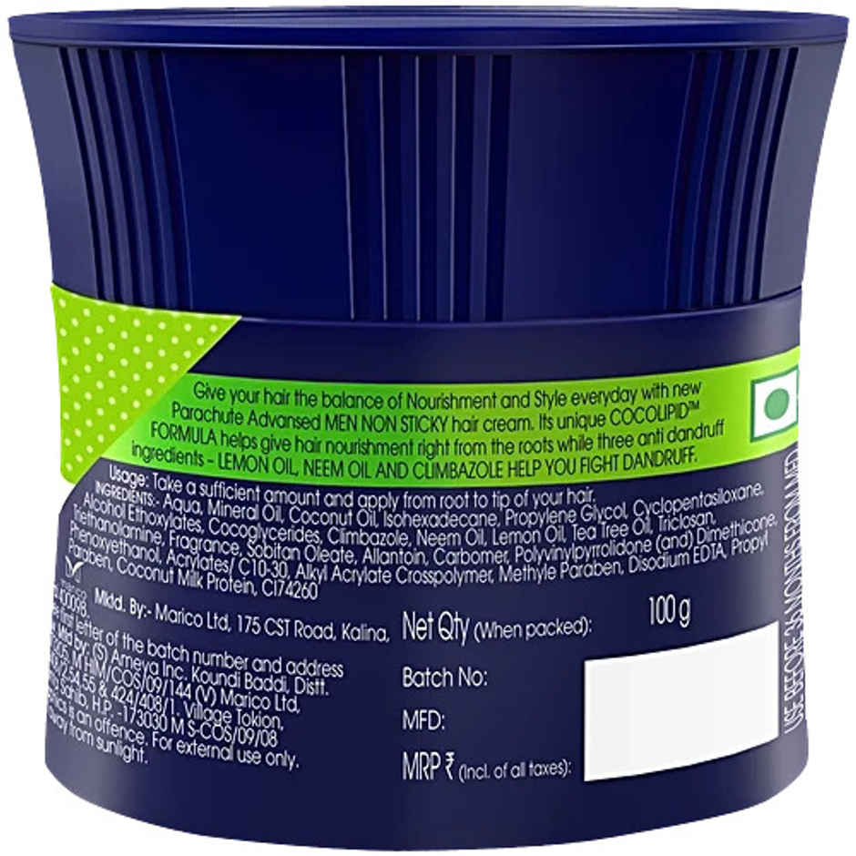 Parachute Advansed Men Hair Cream, Anti-Dandruff
