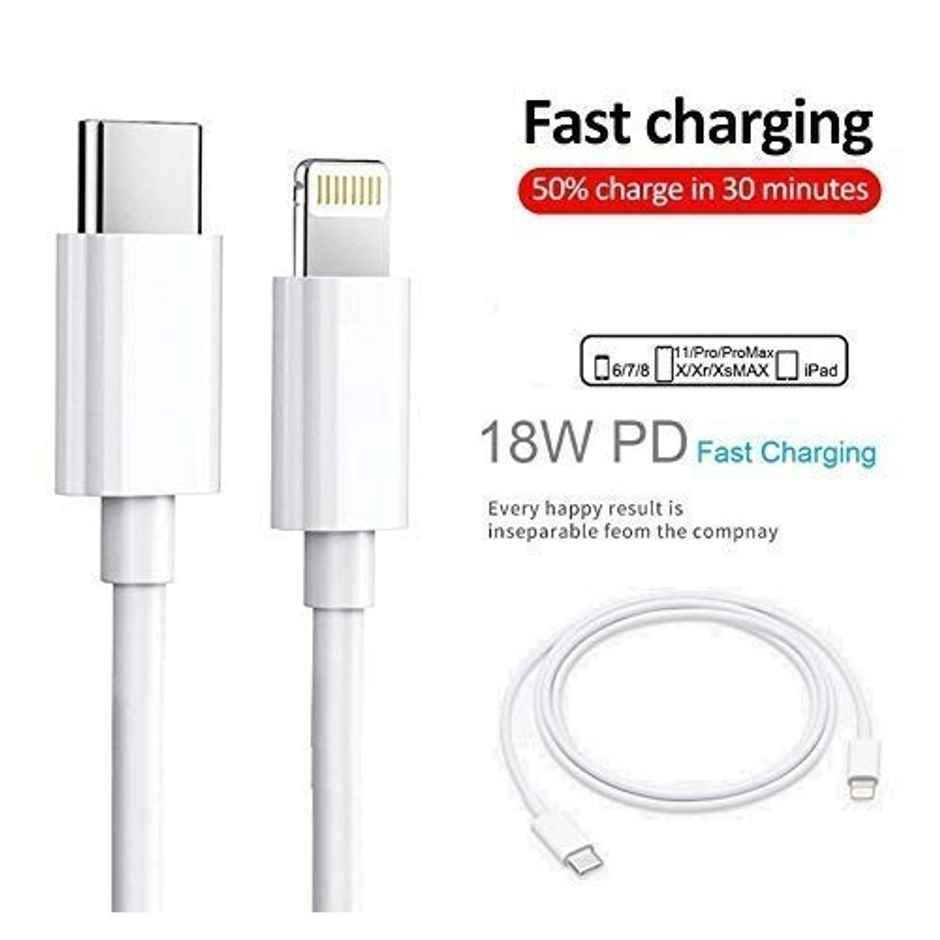 Basics Type C to Lightning Fast Charging Cable Compatible for iPhone | White