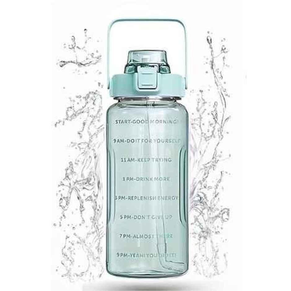 ReeQ Premium Motivational Time Mark Water Bottle | Light Green