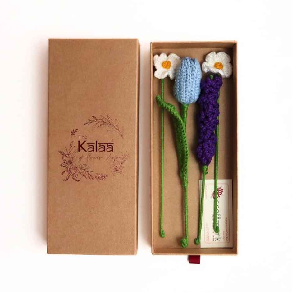 Handcrafted Crochet Assorted Flowers Gift Box | The Kalaa Store