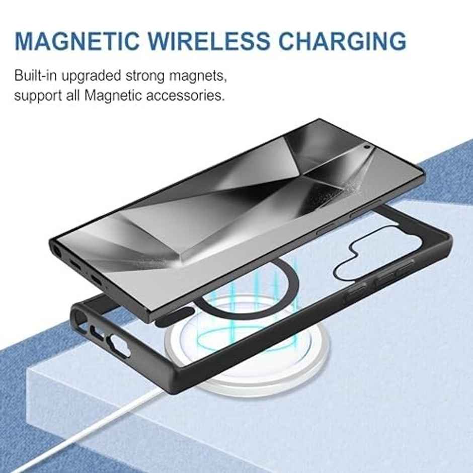 Kwine Case Samsung Galaxy S24 Ultra 5G Back Cover - Magsafe Case - Black