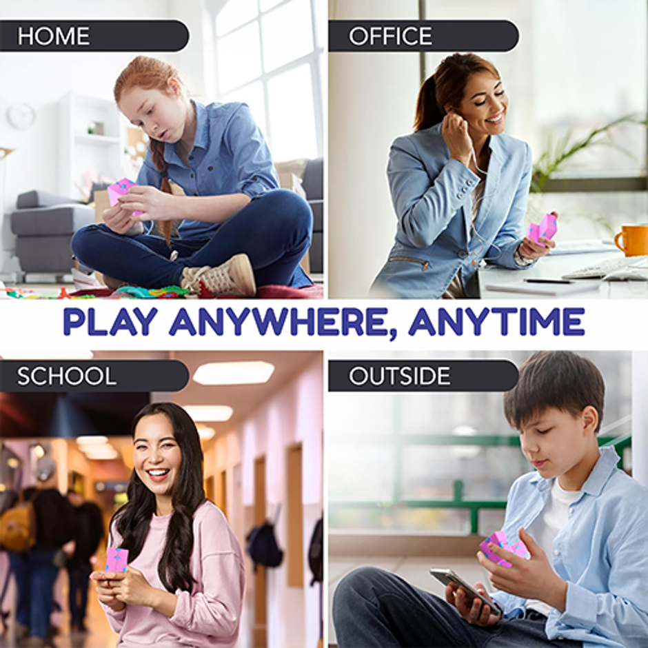 Aditi Toys Fidget Cube for Anxiety Relief-Durable & Safe, ABS Plastic Safe Material Age 3+ | Pink