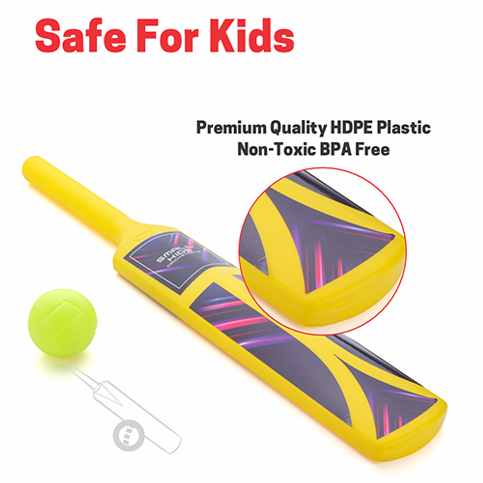 Aditi Toys Small Cricket Kit - 1 Bat & Plastic Ball for Boys & Girls, Indoor & Outdoor Play, 5Y+