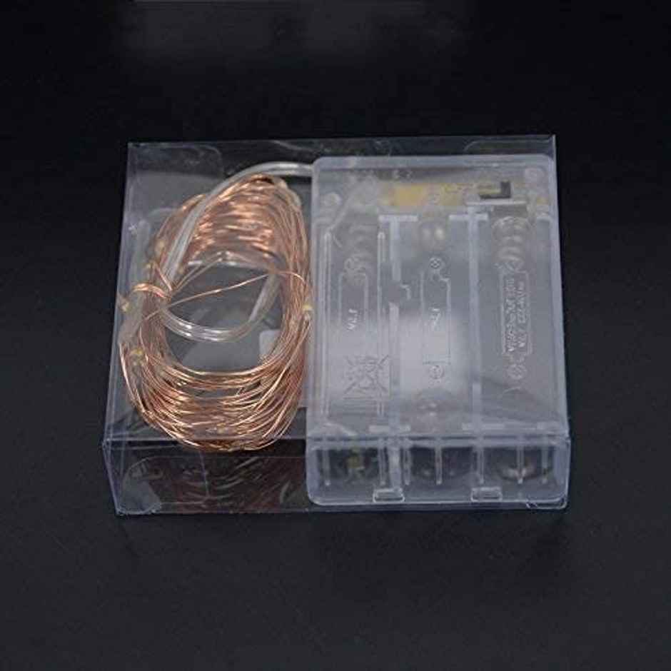 Desidiya 3AA Battery Powered Copper String Decorative LED Fairy Lights |Warm White | 10 m | 100 LEDs