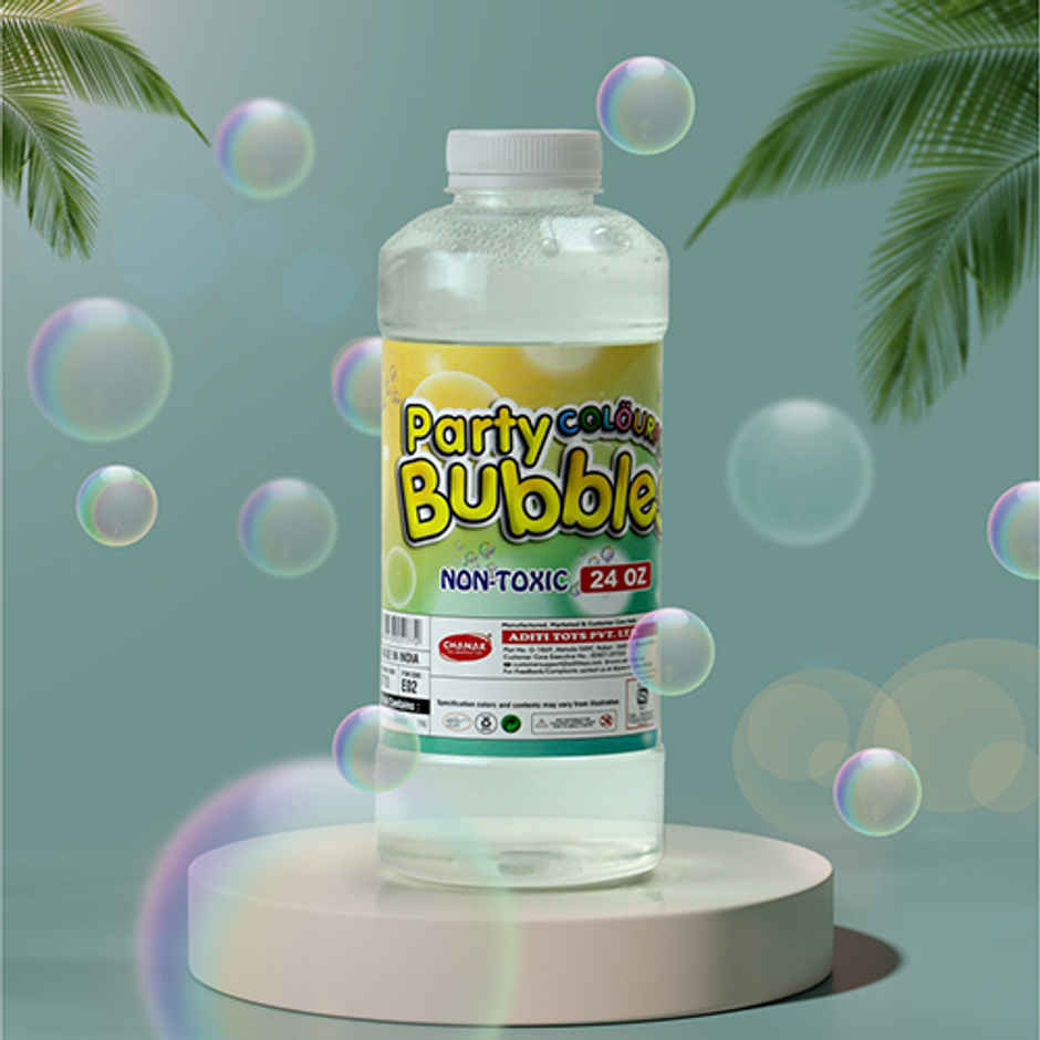 Aditi Toys 750ml Colourful Bubble Liquid Solution Bottle Refill for Guns & Cameras -Age 3+, Pack of 2