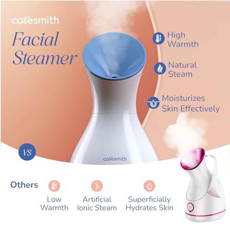Caresmith 2-in-1 Face Steamer 16 Mins of Natural Steam Therapy for Cold Relief &Facial Rejuvenation