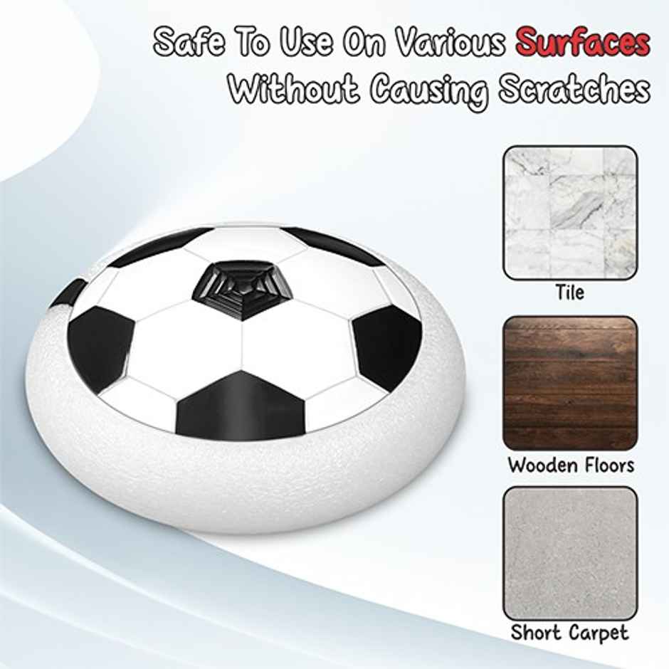 Aditi Toys Air Hover Soccer Light-Up Floating Ball with Soft Foam Bumper Indoor/Outdoor-Age 3+,White