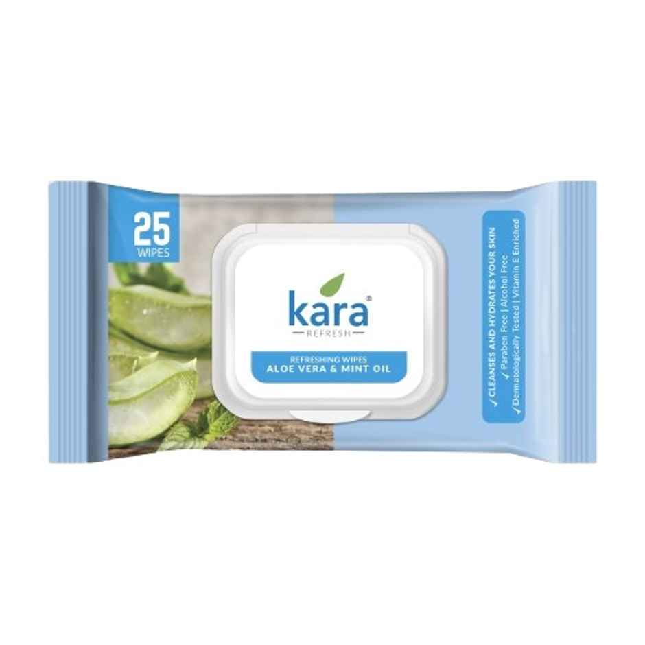 Kara Aloe Vera & Mint Oil Wipes | 25 Pulls Per Pack