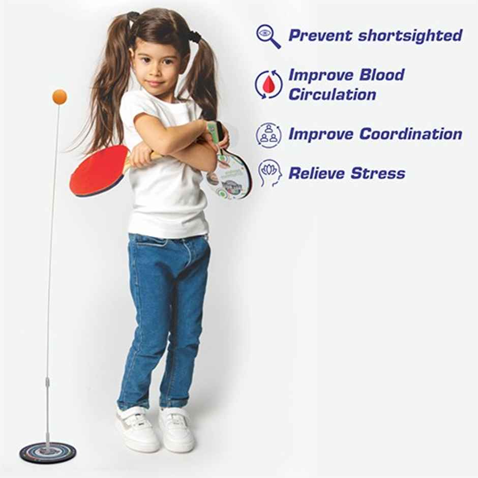 Aditi Toys Table Tennis Trainer - Elastic Shaft Ping Pong Set for Kids, Indoor & Outdoor Play, 5Y+