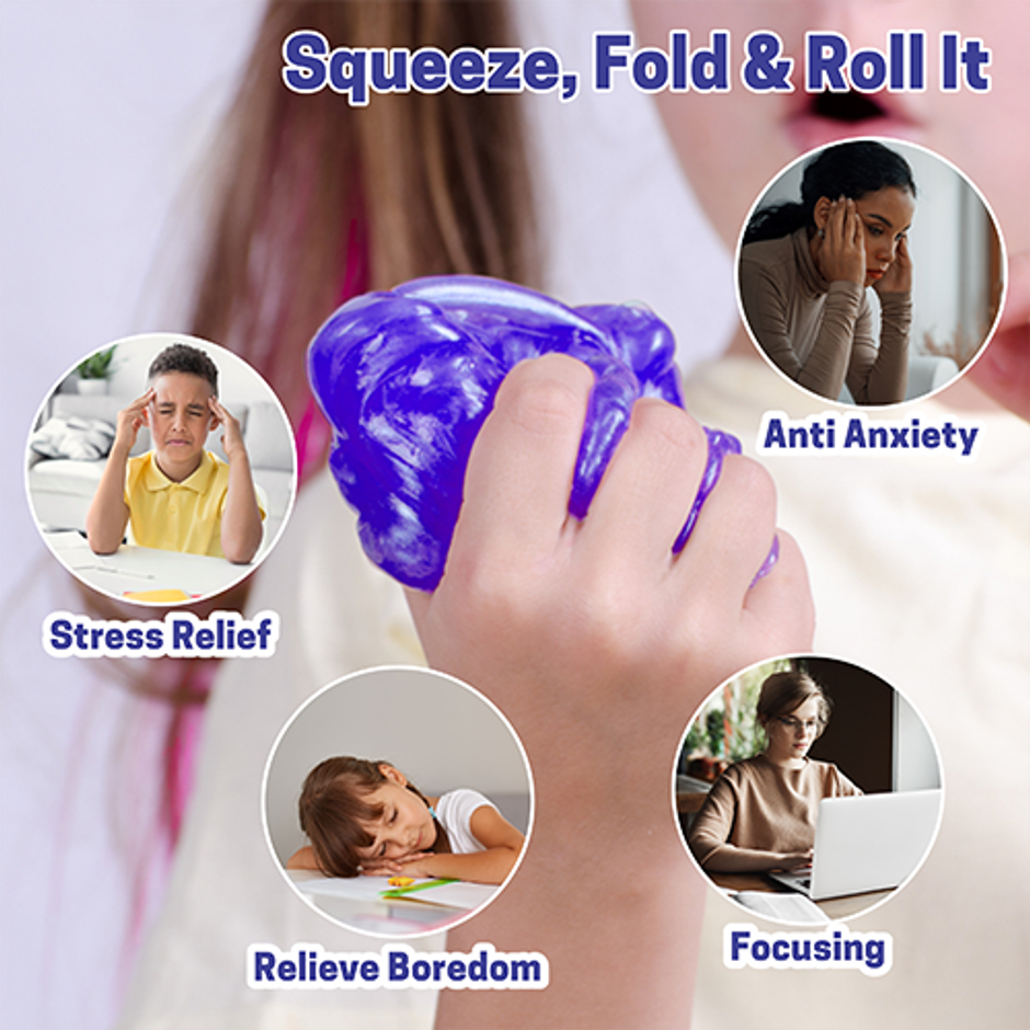 Aditi Toys Glitter Scented Slime Kit, Soft, Non-Sticky, Non-Toxic, Age 5+ | Blue