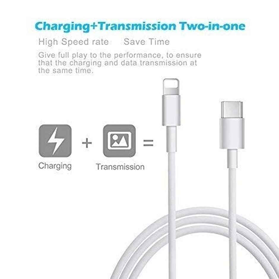 Basics Type C to Lightning Fast Charging Cable Compatible for iPhone | White