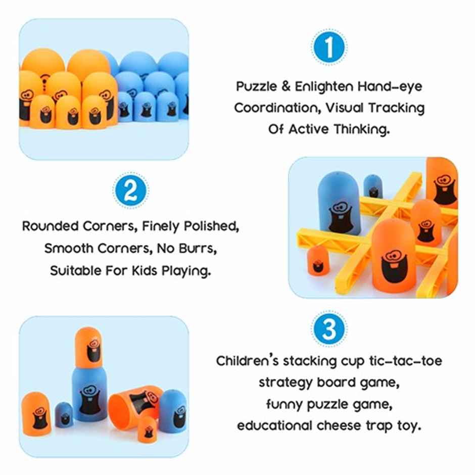 Aditi Toys 3D Gobble Game - Fun Strategy Tic Tac Toe for Kids & Families, Learning Toy for Ages 3+