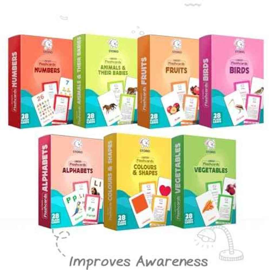 Storio 7-in-1 Early Learning Flashcards | 196 Cards for Kids | 12 + months
