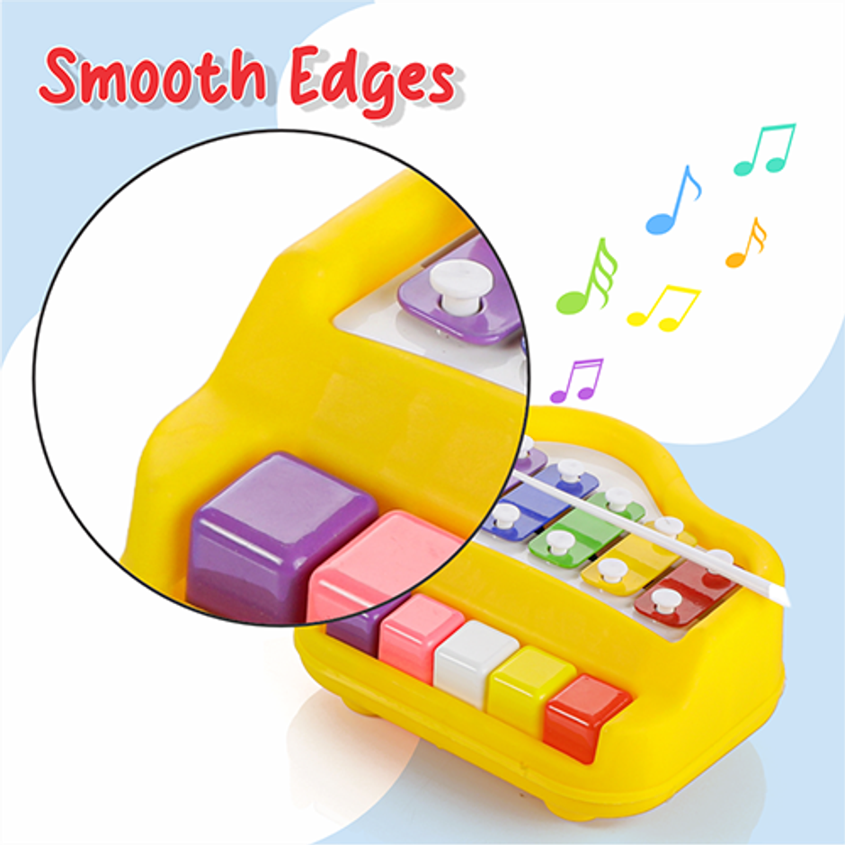 Aditi Toys Plastic Musical Piano Xylophone for Kids, Non-Toxic Suitable for Above 3 Years | Yellow